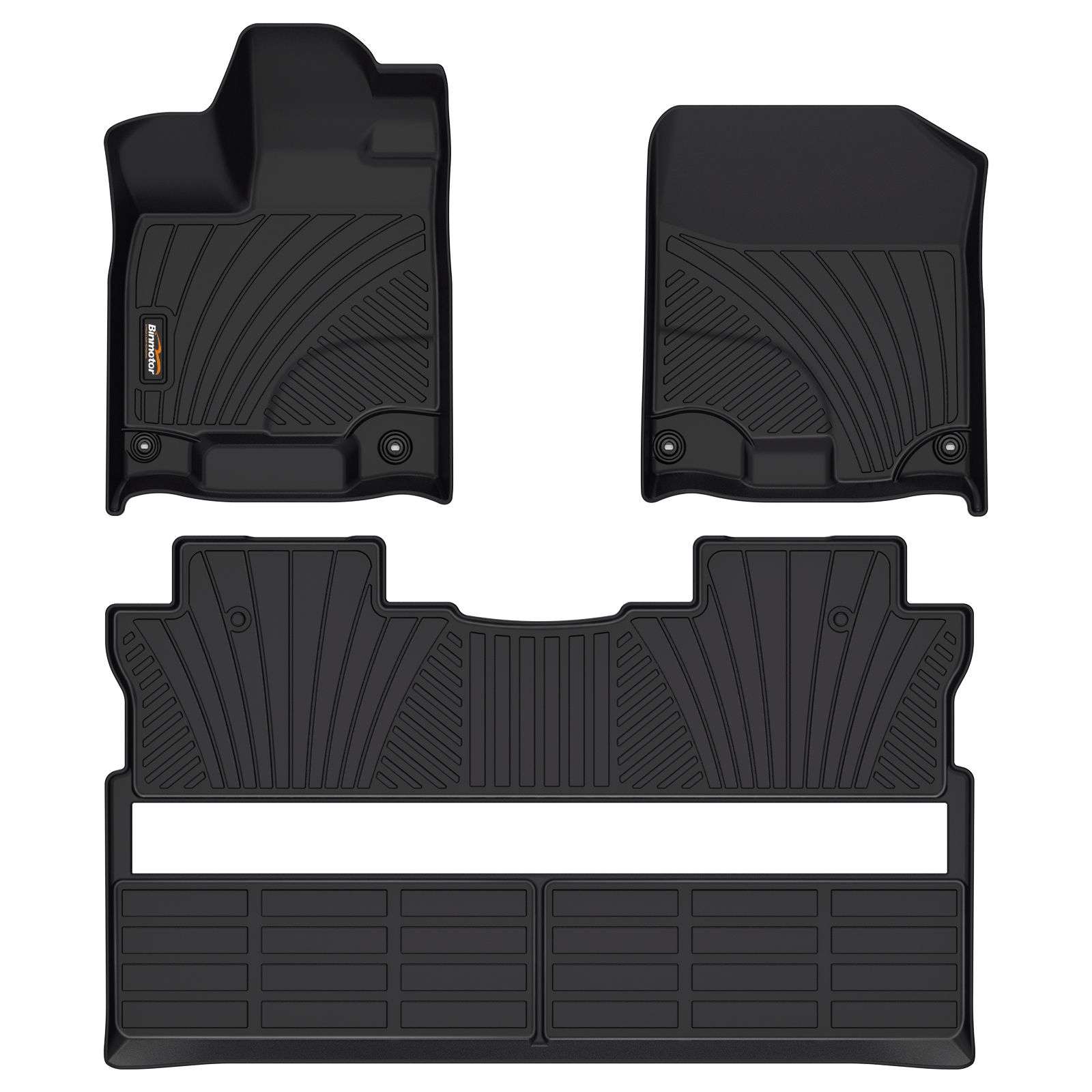 Binmotor-Floor Mats for Honda Ridgeline, Front & 2nd Row Set, All Weather Car Floor Mats Honda Ridgeline, Heavy Duty Car Floor Liners for Honda Ridgeline（compatible year 2017-2024）