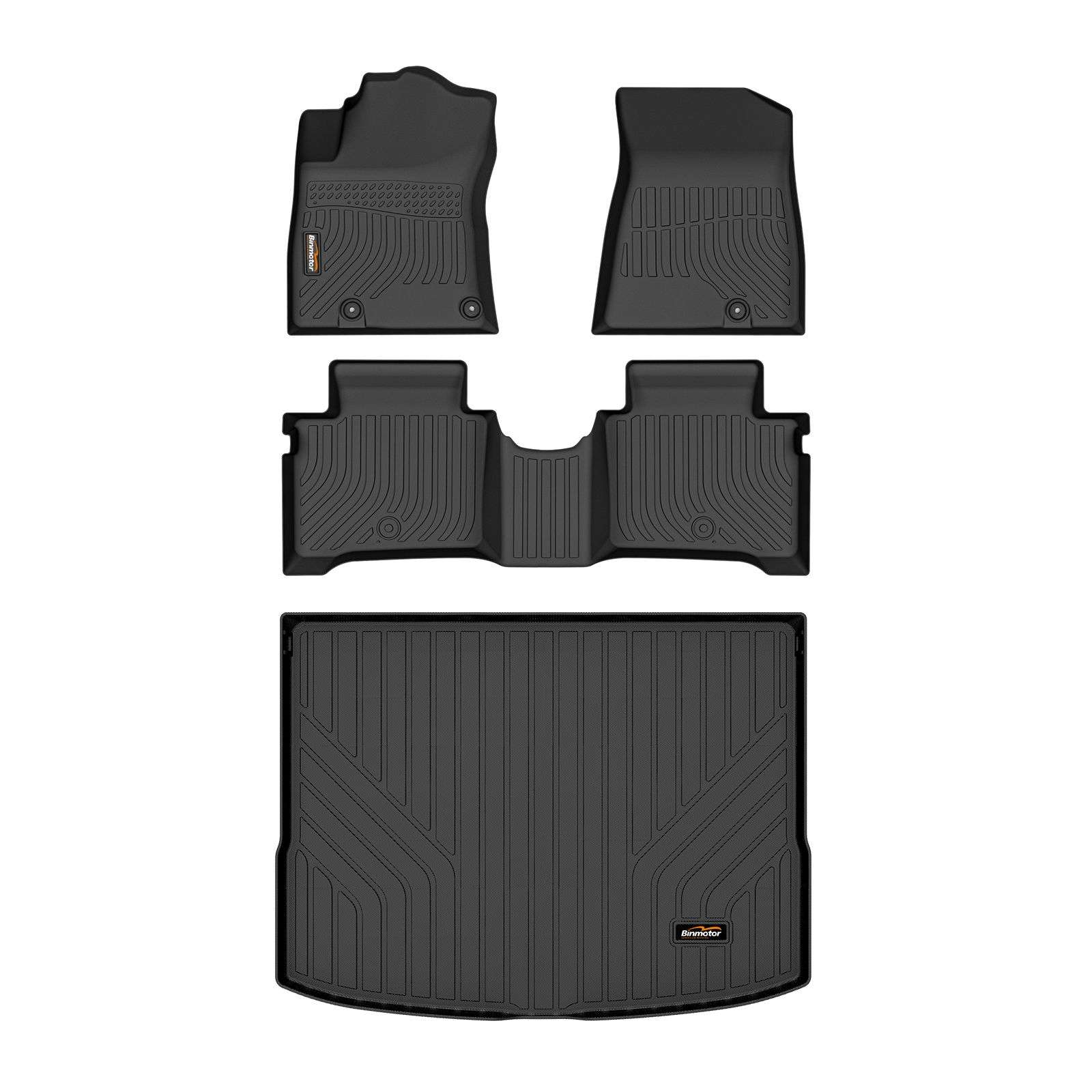 Binmotor-Floor Mats & Cargo Liner Set forKia NIRO, Heavy Duty Car Floor Liners, All Weather Trunk Mat for Kia NIRO,Cargo Mat（compatible year 2023-2024）
