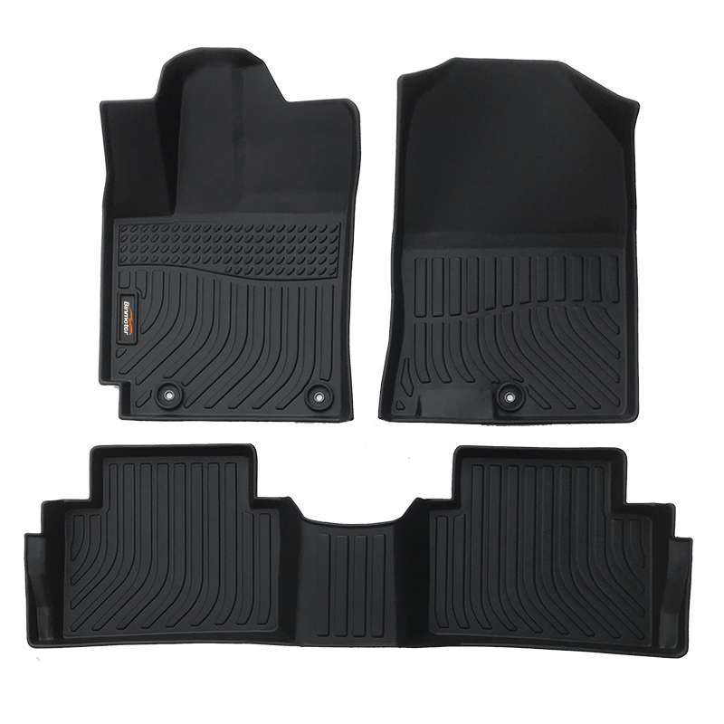 Binmotor-Floor Mats Fit for Hyundai Kona EV (Electric Models Only) All Weather Guard Car Mats Front & Rear Heavy Duty TPE Automotive Floor Liners Full Set Accessories Black（compatible year 2019-2023）