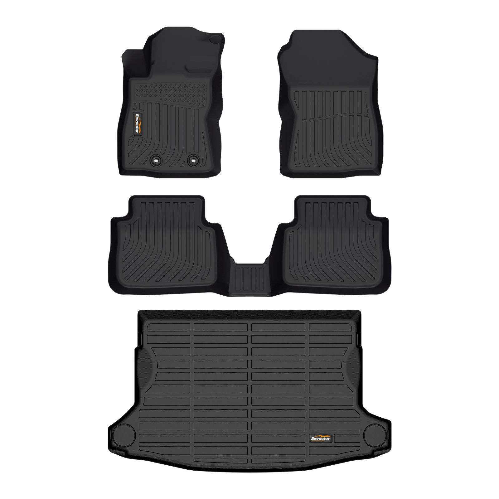 Binmotor-Floor Mats & Cargo Liner Set for Subaru Crosstrek ,1st & 2nd Row Full Set,Heavy Duty Car Floor Liners, All Weather Protection（compatible year 2024）