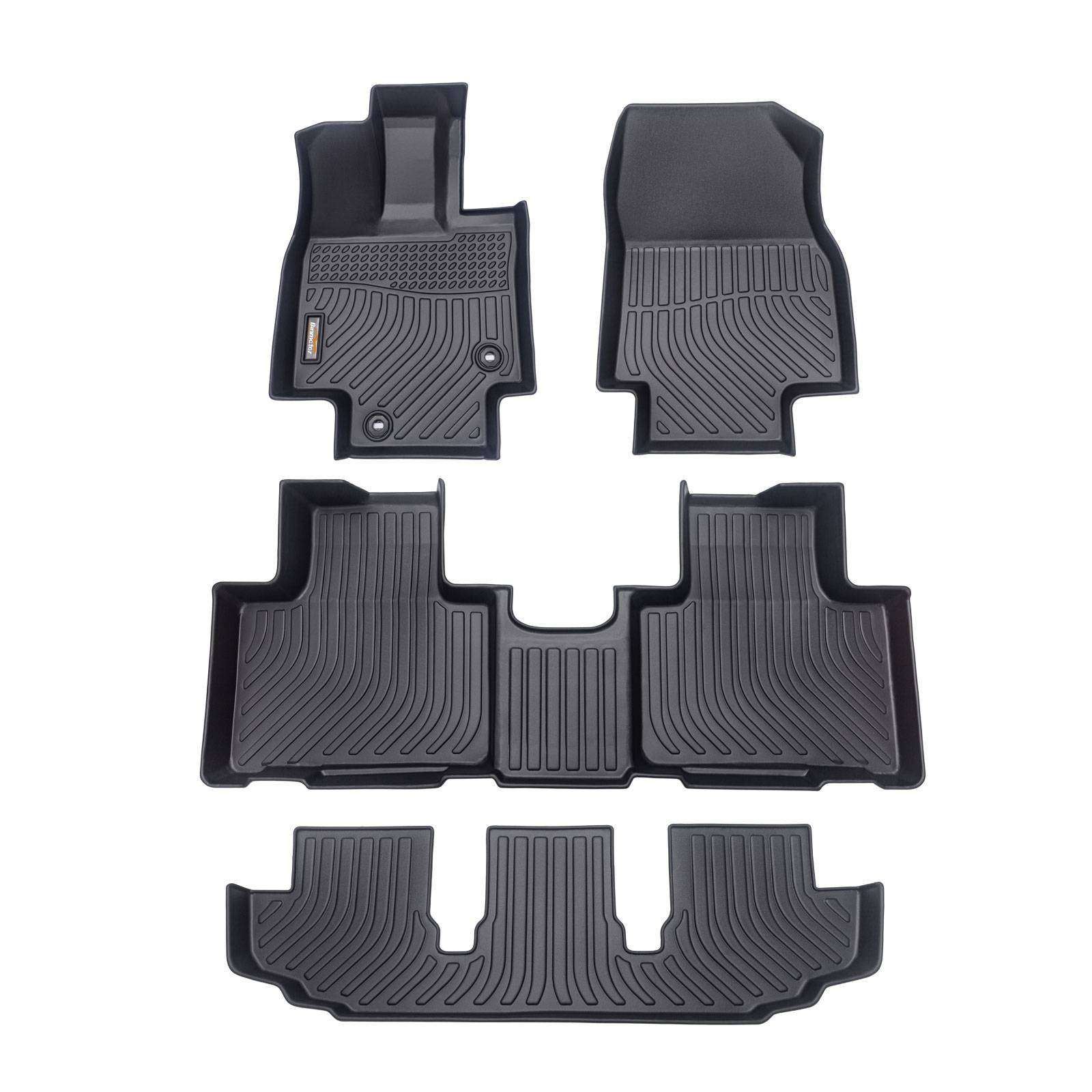Binmotor-Floor Mats forTPE Floor Mats for Toyota Highlander, All Weather Protection, Heavy Duty Automotive Car Floor Liners, Full Set Highlander Car Mats, Black Accessories（compatible year 2020-2023）