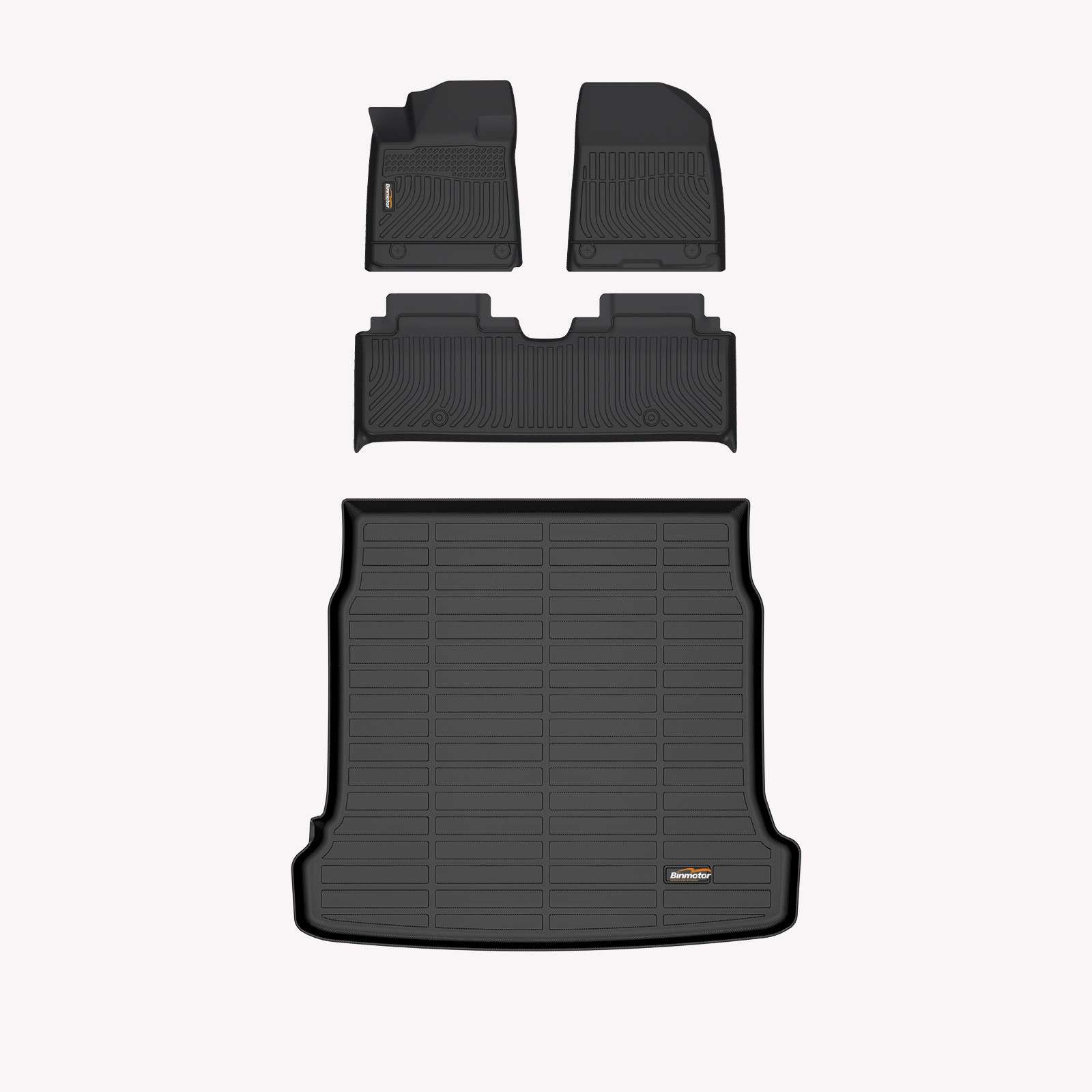 Binmotor-Floor Mats & Cargo Liner Set for Hyundai Ioniq 6, 4PCS, All Season Heavy Duty Car Floor Liners（compatible year 2023-2024）