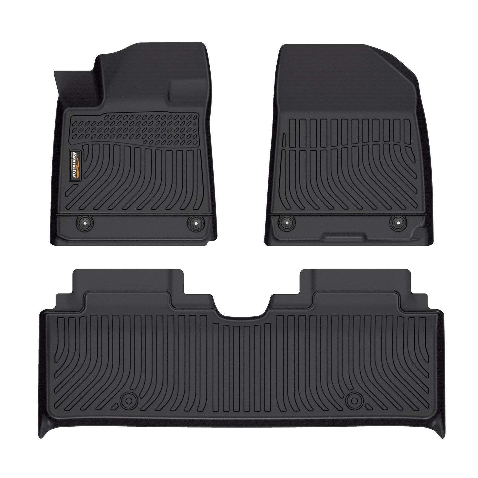 Binmotor-Floor Mats All Weather Floor Mats for Hyundai Ioniq 6, 1st & 2nd Row Full Set, Heavy Duty Car Floor Liners-Black Ioniq 6 Accessories（compatible year 2023-2024）