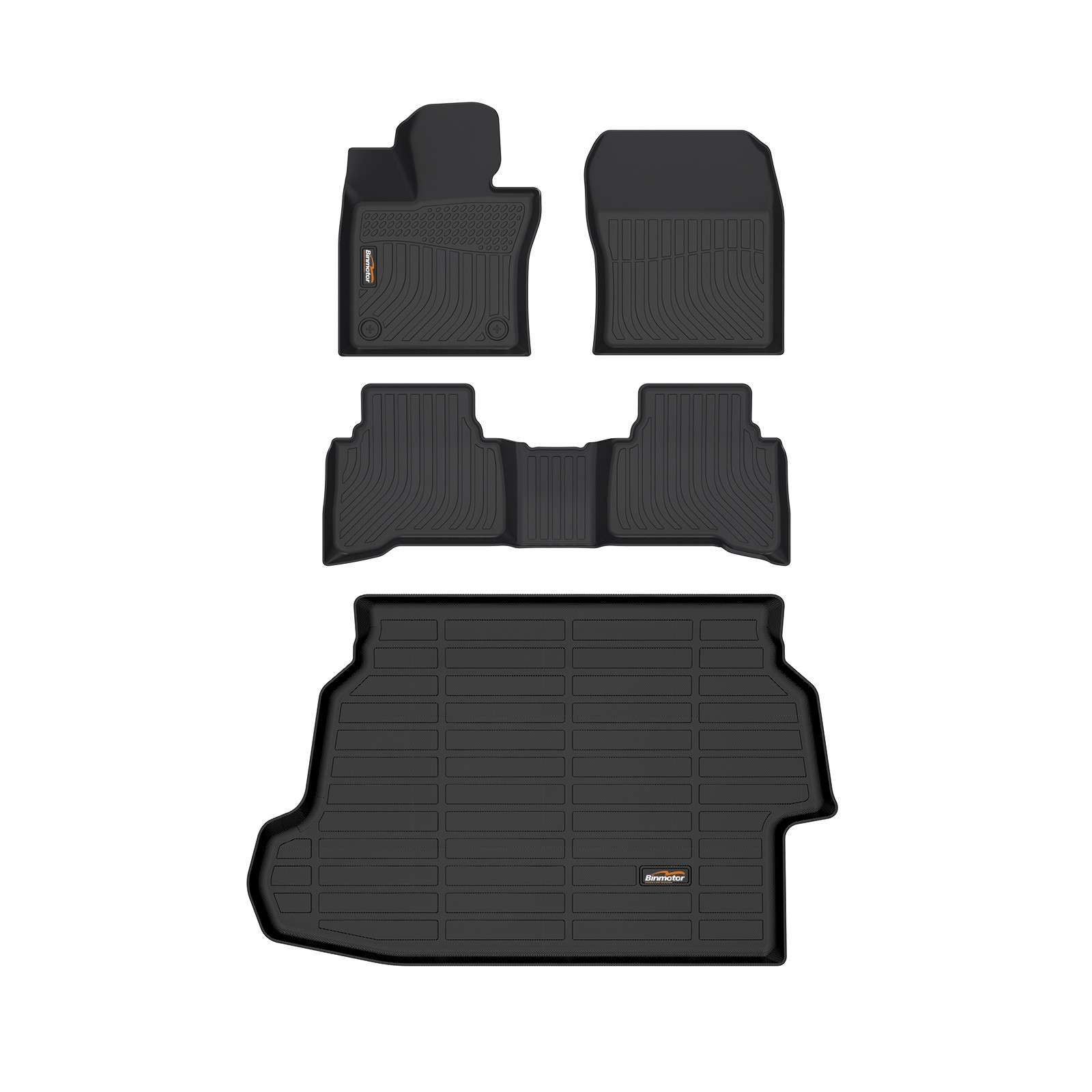Binmotor-Floor Mats & Cargo Liner Set for  Prius Prime(PHEV) Floor Mat and Cargo Liner Set for Toyota   Prius Prime(PHEV) All Weather Protection,Waterproof Car Mats（compatible year 2023-2024）