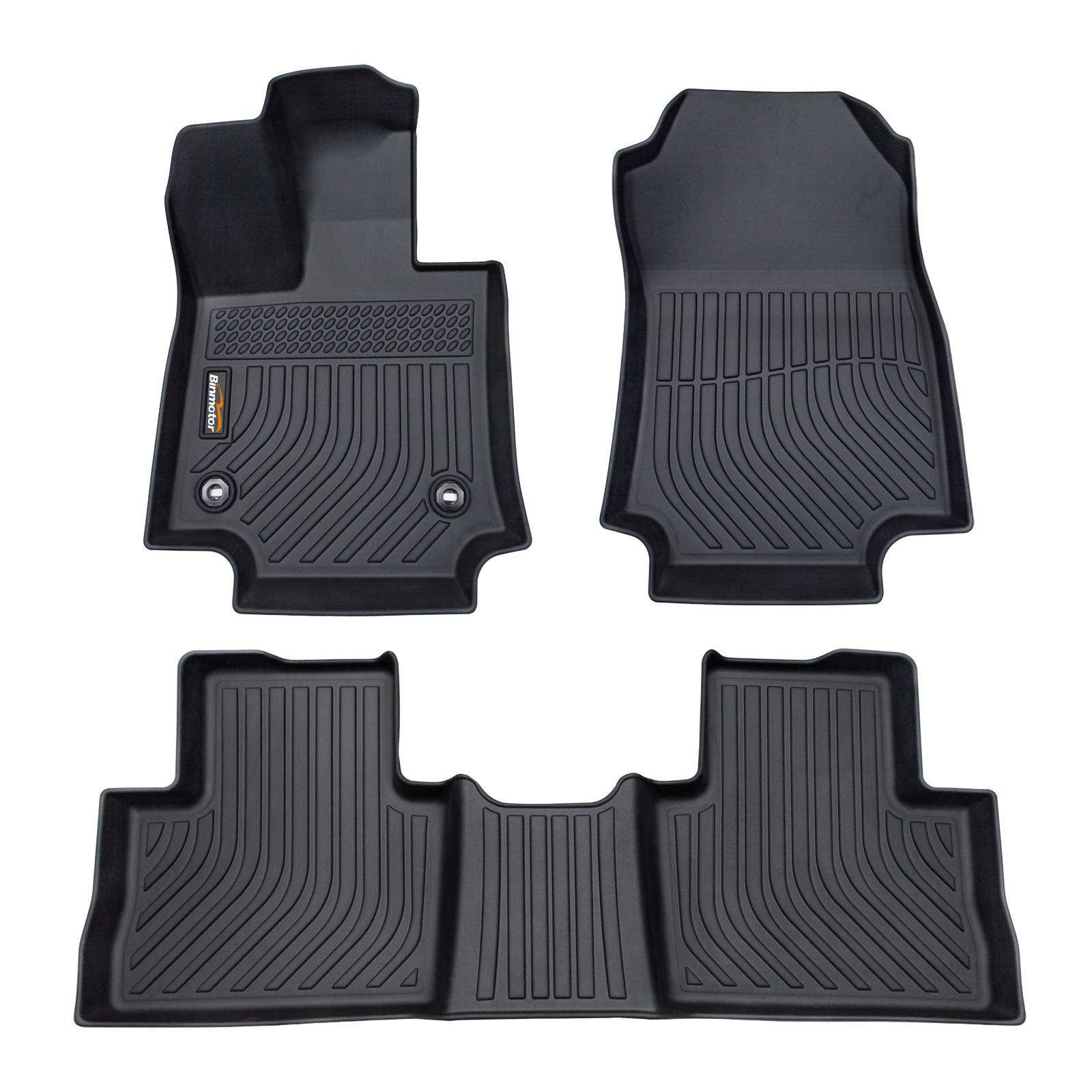 Binmotor-Floor Mats for Toyota RAV4 (Not for Hybrid or Prime), All Weather Custom Fit Car Floor Liners Front and Rear mats 1st & 2nd Row, Black（compatible year 2019-2023）
