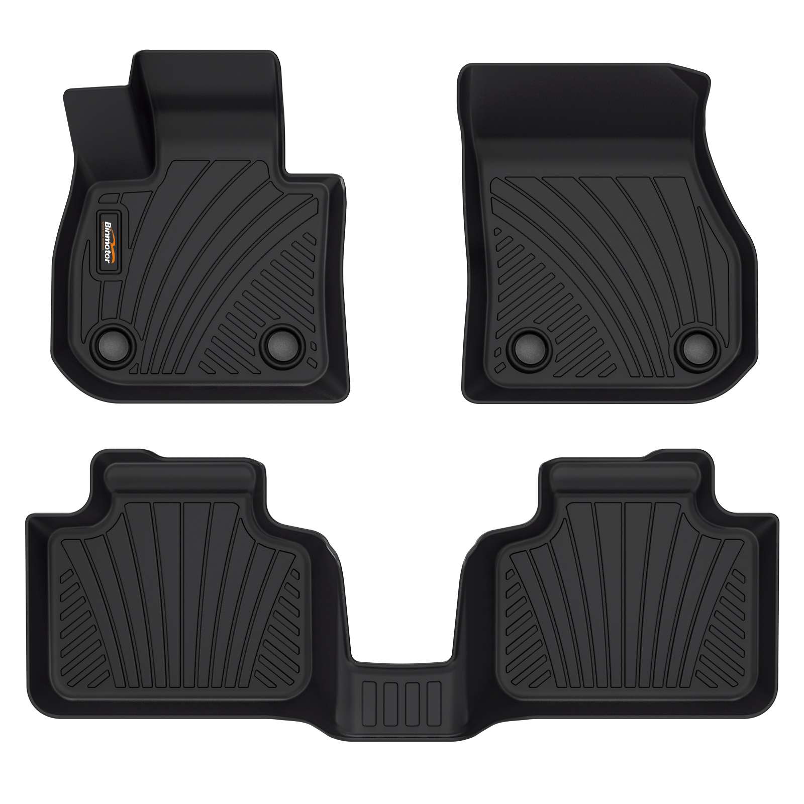 Binmotor-Floor Mats All Weather Floor Mats for BMW X1, 1st & 2nd Row Full Set, Heavy Duty Car Floor Liners-Black BMW X1 Accessories（compatible year 2023-2024）