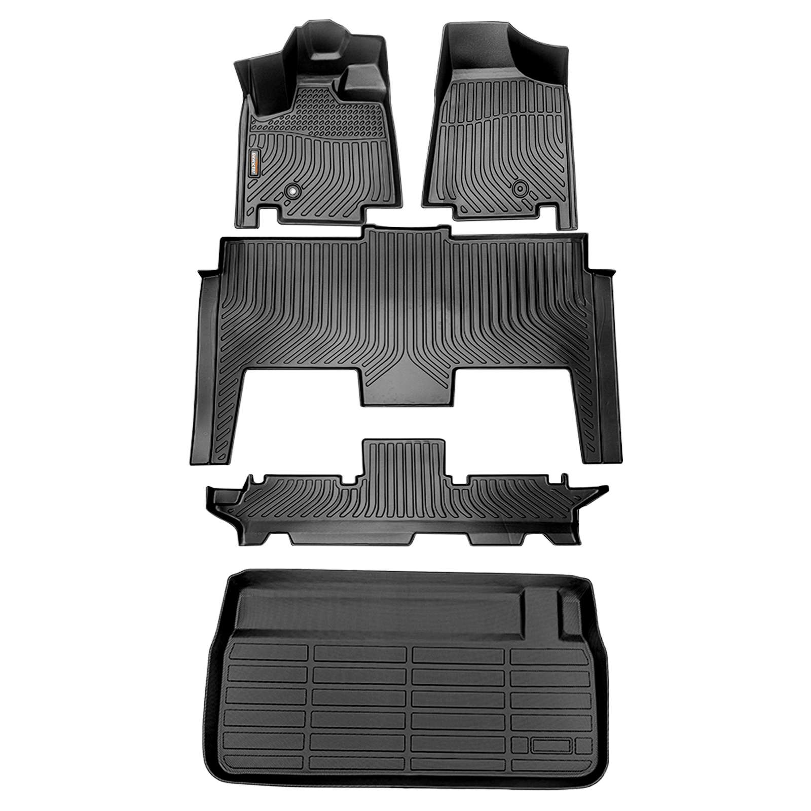 Binmotor-Floor Mats & Cargo Liner for Dodge Grand Caravan, All Weather Cargo Mat for Dodge Grand Caravan, Waterproof TPE Trunk Mat, All Weather Floor Mats for Dodge Grand Caravan（compatible year 2011-2021）