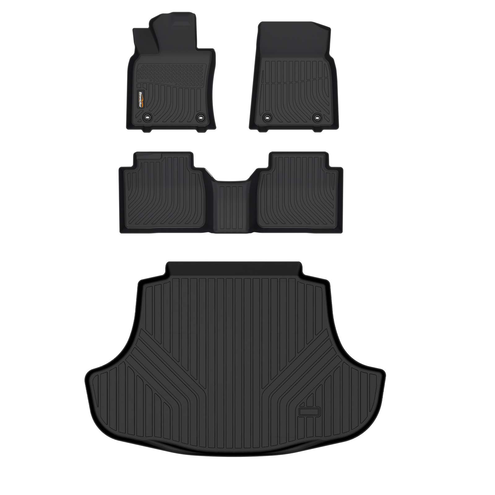 Binmotor-All Weather Floor Mats Custom Fit for Lexus ES 2019-2024丨ES350丨ES300h, 1st & 2nd Row & cargo mat, Waterproof Winter Car Mats Heavy Duty Car Accessories Mats（compatible year 2019-2024）