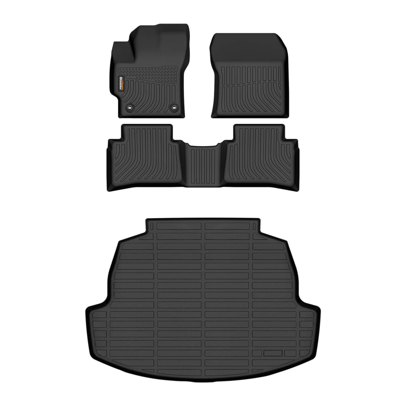 Binmotor-Floor Mats & Cargo Liner Set for Toyota Corolla (Include Hybrid)，Front & 2nd Row & Cargo Mat Set for Toyota Corolla, TPE All Weather Car Floor Mat for Toyota Corolla（compatible year 2020-2024）