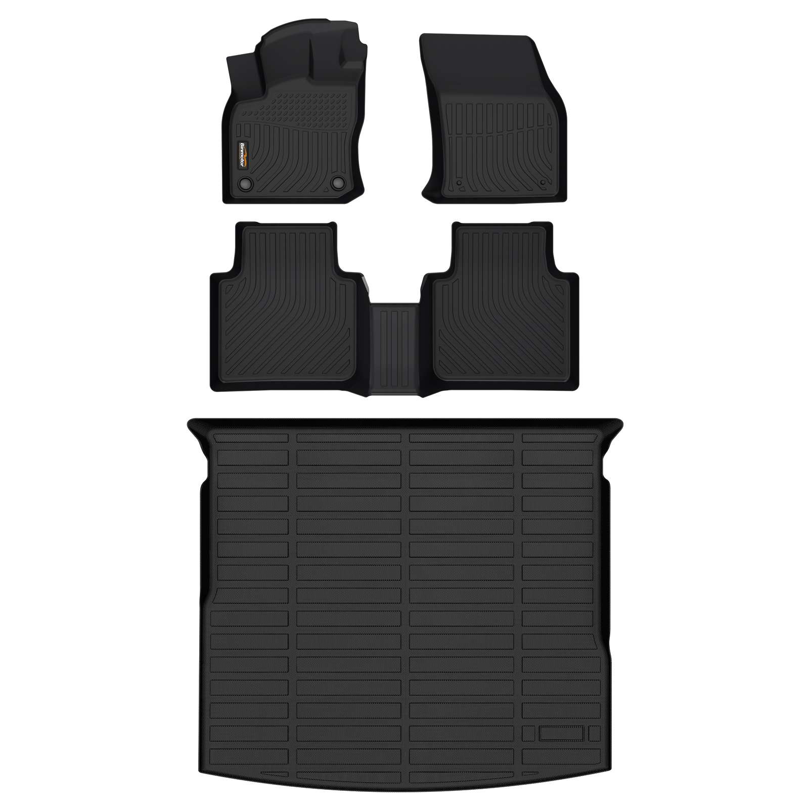 Binmotor-All Weather Car Floor Mats & Cargo Liner Set for Volkswagen Tiguan, 5 Passenger，1st & 2nd Row & Rear Cargo Mat TPE Rubber Liners for Volkswagen VW Tiguan Accessories Mats Trunk Mat（compatible year 2018-2024）