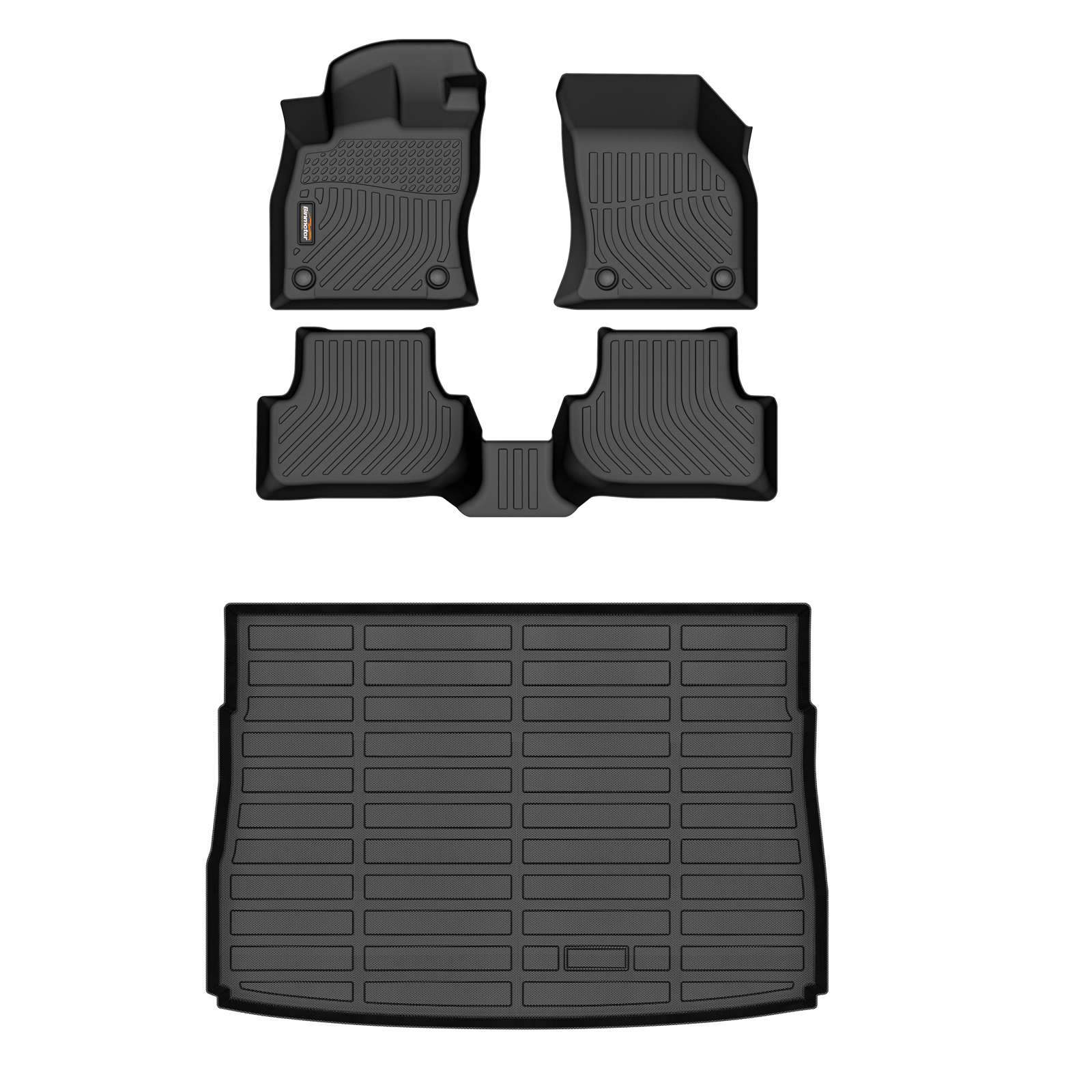 Binmotor-Floor Mats & Cargo Liner Set for Volkswagen Golf R丨TPE All Weather Protection Car Mats for VW Golf R | Custom for Volkswagen Golf R Floor Liners | Anti-Slip Trunk Mat(compatible year 2022-2023）