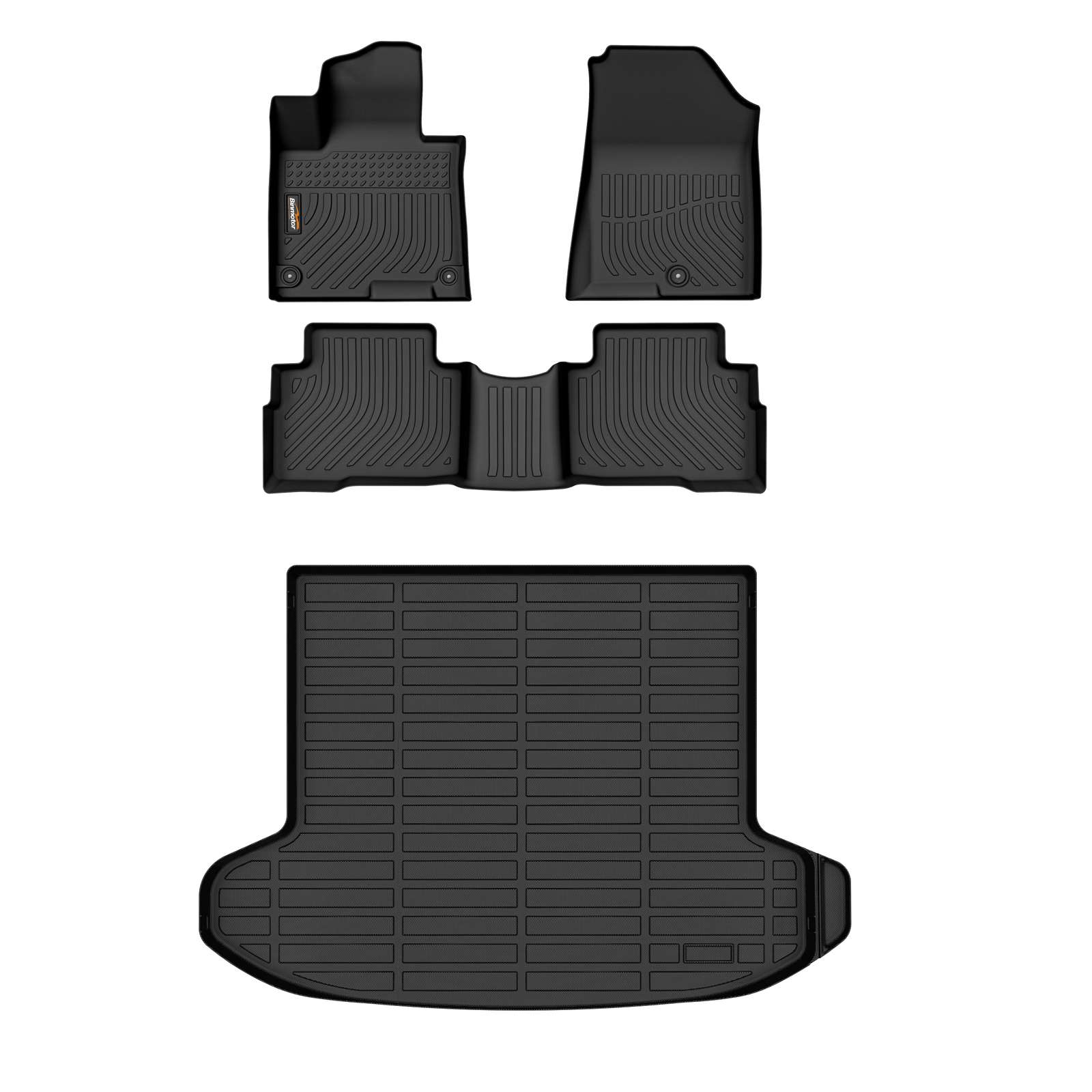 Binmotor-All Weather Floor Mats & Cargo Liner for kia sportage hybrid,Full Set, Heavy Duty Car Floor Liners-Black sportage hybrid Accessories（compatible year 2023-2024）