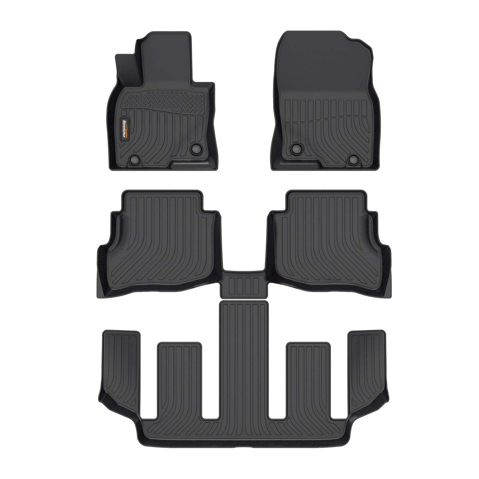 Binmotor-Floor Mats for Mazda CX-9 6 Passenger(The 2nd Row Bucket Seats Without Center Console), All Weather Car Floor Liners（compatible year 2020-2023）
