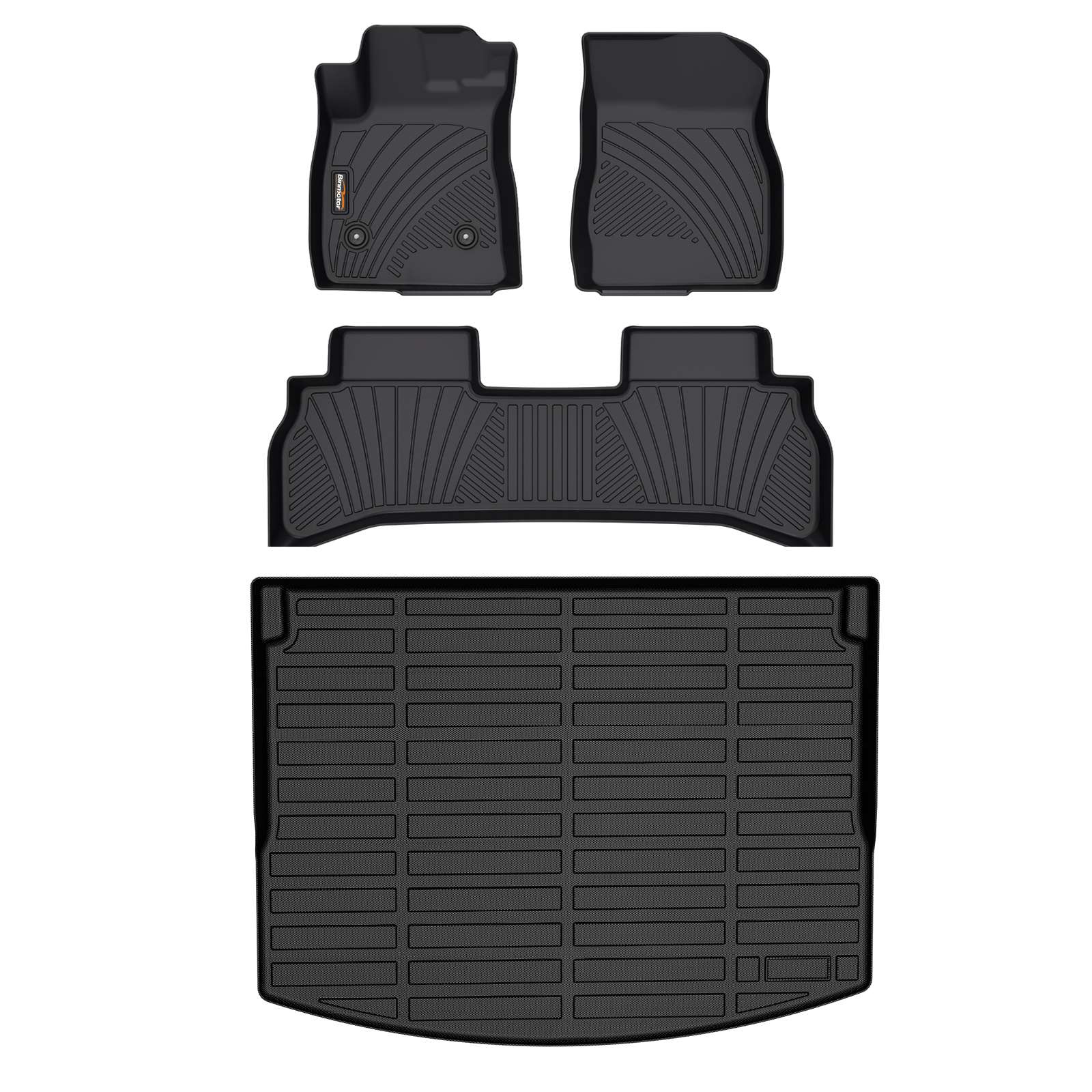 Binmotor-Floor Mats & Cargo Liner All Weather Floor Mats for Chevrolet/Chevy Trailblazer FWD & Cargo Liner for Trailblazer FWD (Only Suitable for Upper Trunk) Set Accessories -Black（compatible year 2024）