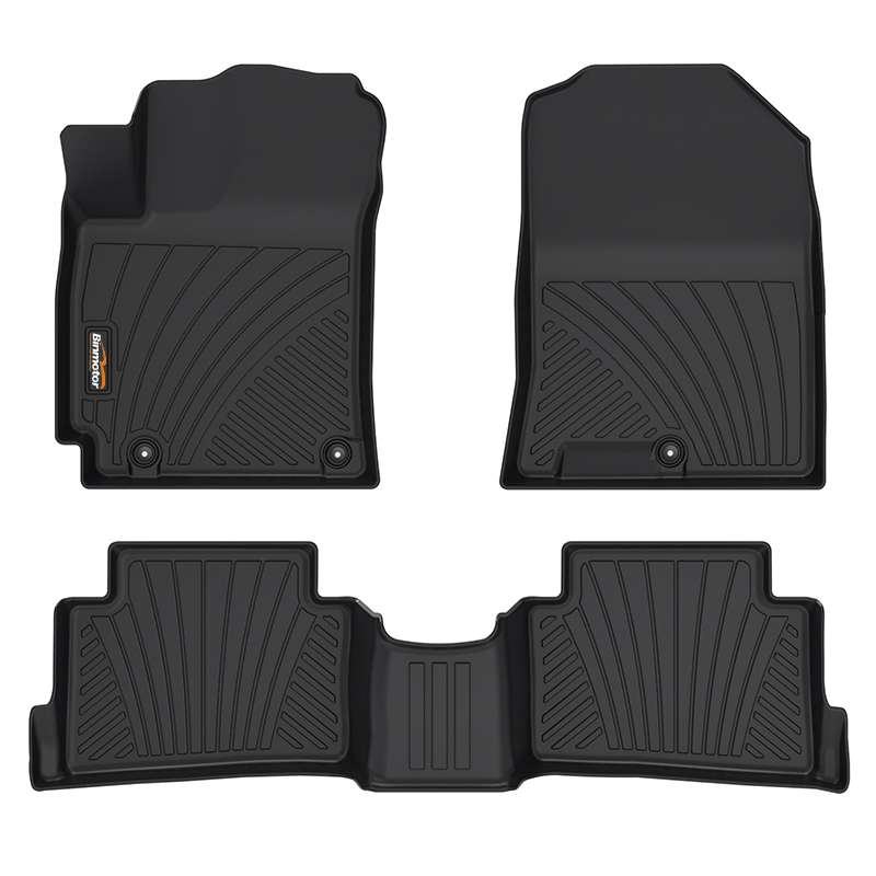 Binmotor-Floor Mats Custom for Hyundai Kona (No Electric Model) | Kona N 2022-2023 All Weather Guard Car Mats Front & Rear Heavy Duty TPE Automotive Floor Liners Full Set Accessories Black（compatible year 2018-2023）
