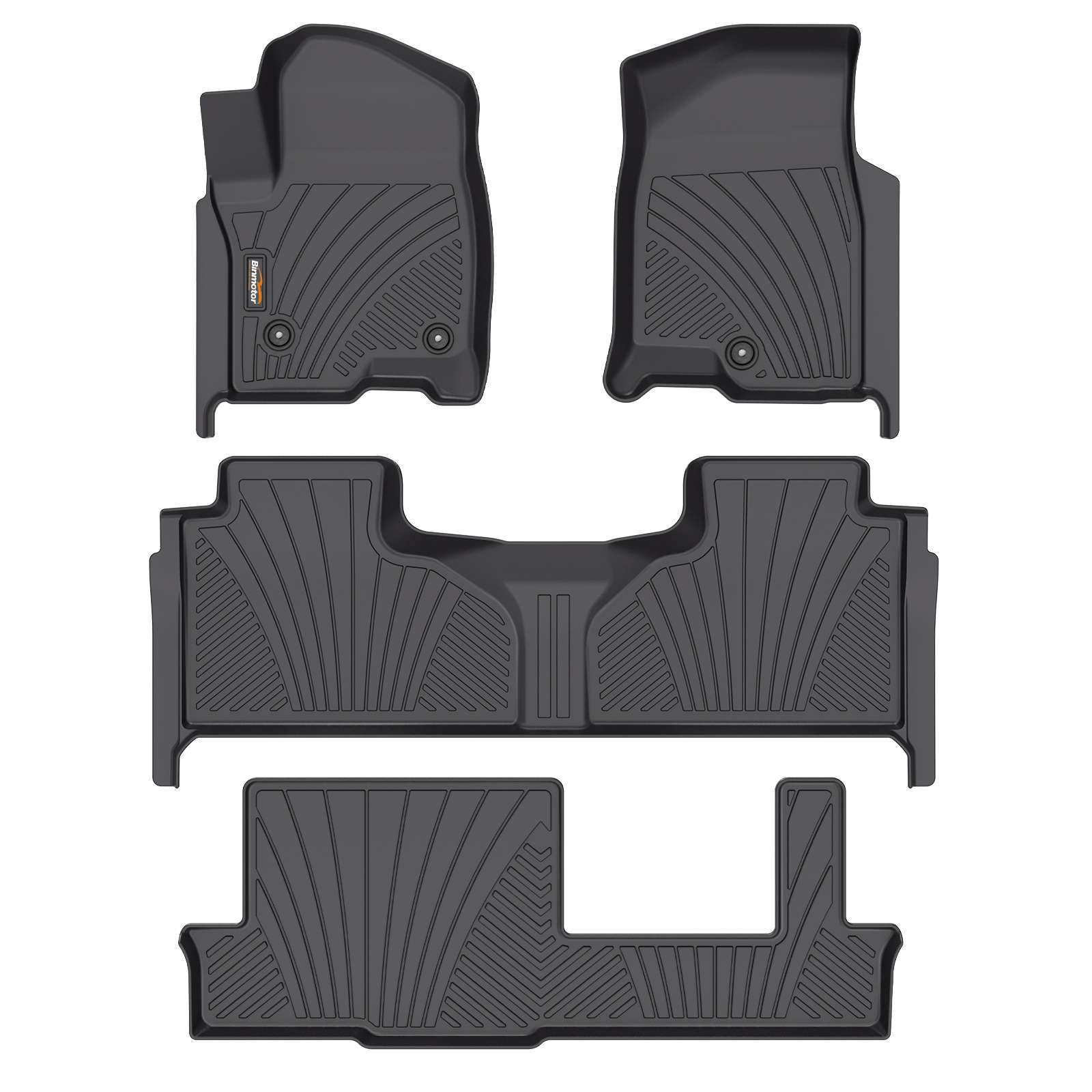 Binmotor-Floor Mats for Chevy/Chevrolet Tahoe丨Bench Seat, 3 Rows丨All Weather Floor Mats for Chevy/Chevrolet Tahoe, Thick Waterproof Car Floor Mats for Chevy/Chevrolet Tahoe（compatible year 2021-2024）