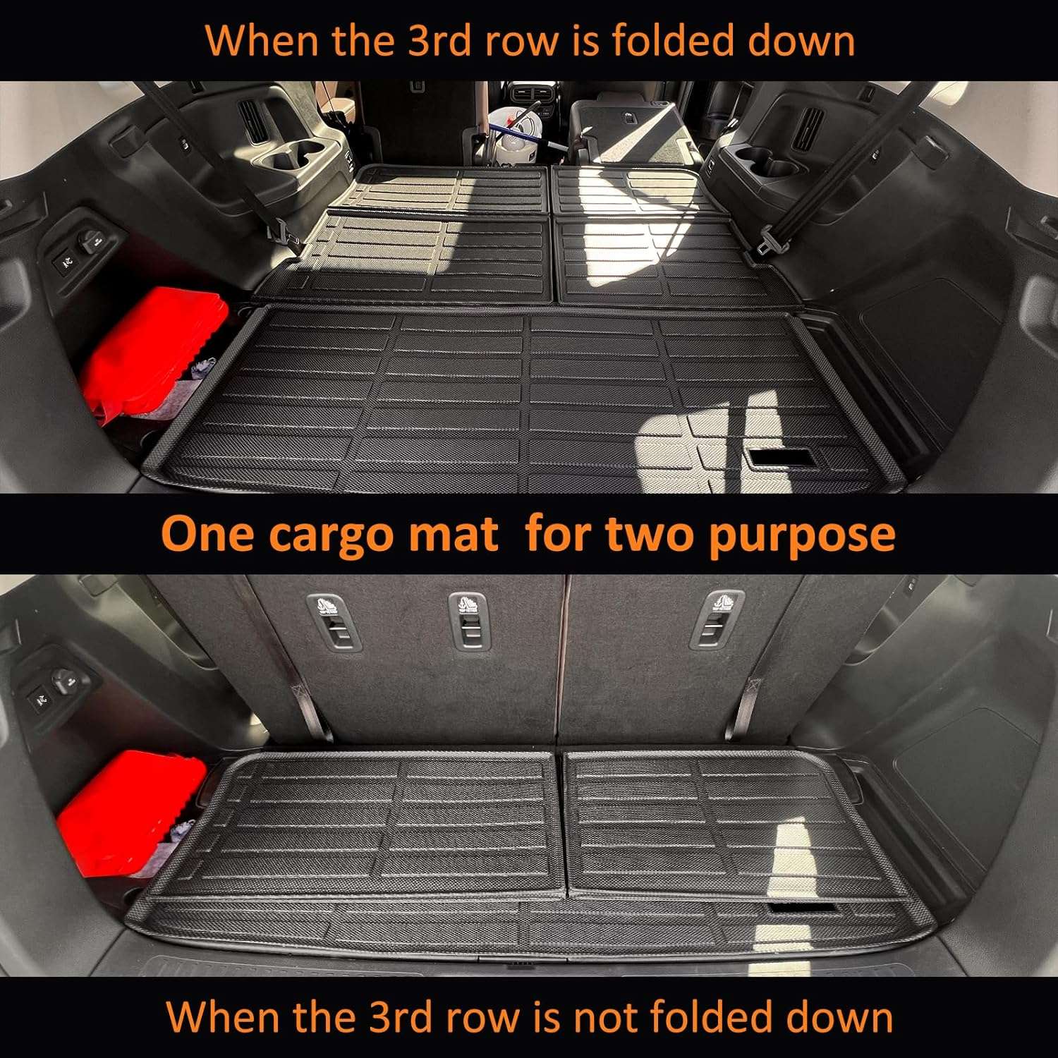 Binmotor-Cargo Liner for Honda Pilot Cargo Mat, Trunk Mat Compatible with Honda Pilot , All Weather Mats Fit for Honda Pilot