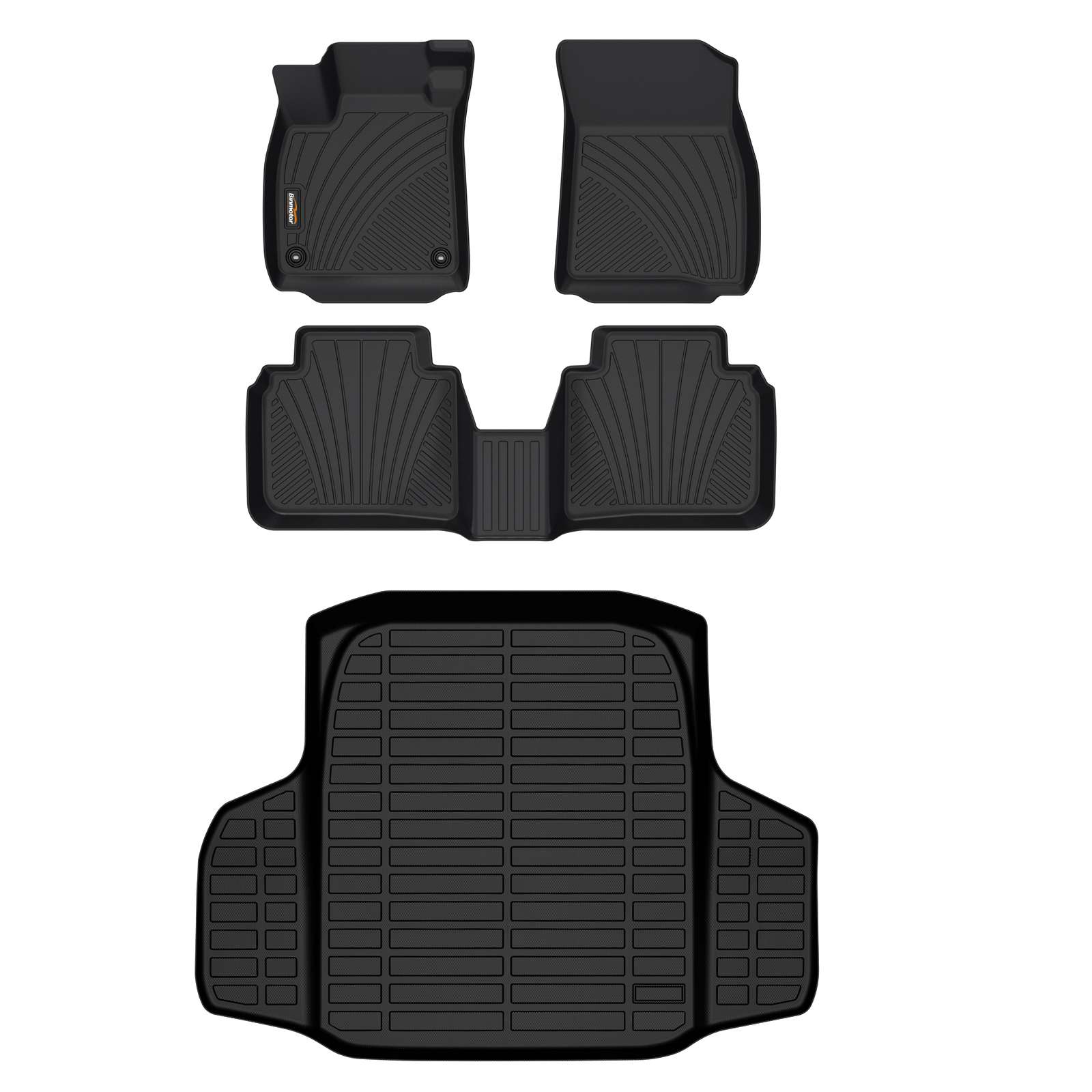 Binmotor-Floor Mats & Cargo Liner Set for Honda Accord LX丨EX丨 Sport Hybrid丨EX-L Hybrid丨Sport-L Hbrid丨Touring Hybrid(2023-2024)（compatible year 2023-2024）