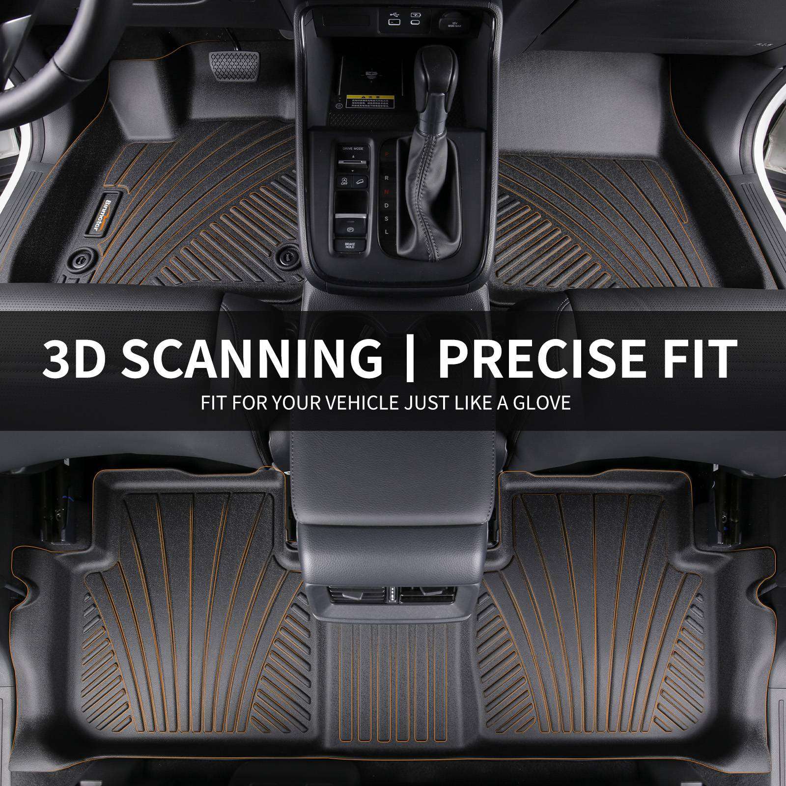 Binmotor-Floor Mats for Chevrolet Tahoe 丨3 Rows丨All Weather Floor Mats for Chevy Tahoe, Thick Waterproof Car Floor Mats for Chevrolet Tahoe/GMC Yukon（compatible year 2015-2020）