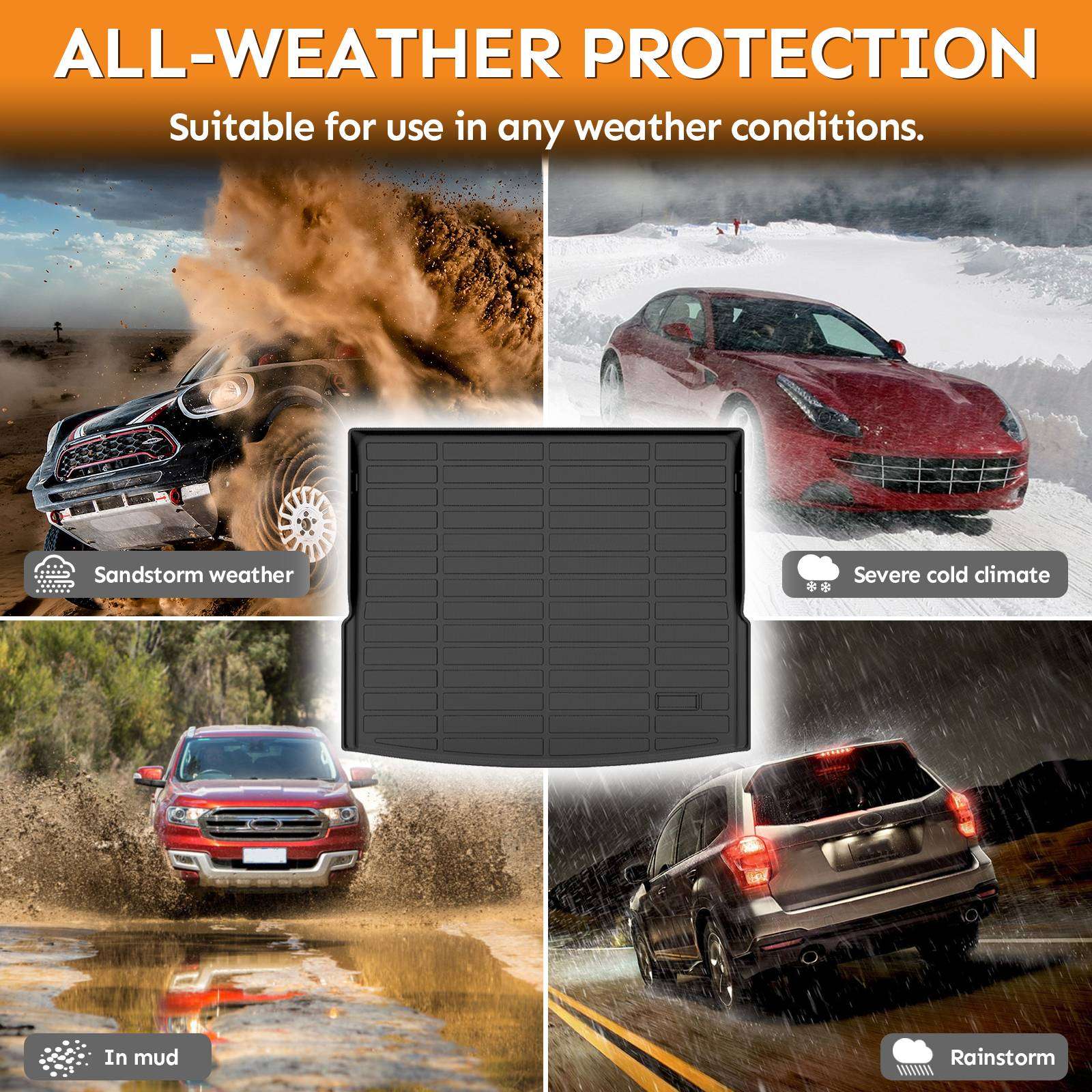 Binmotor-Cargo Liner All Weather Cargo Liner for Chevy/Chevrolet  Equinox ,Waterproof Cargo Liner（compatible year 2018-2024）