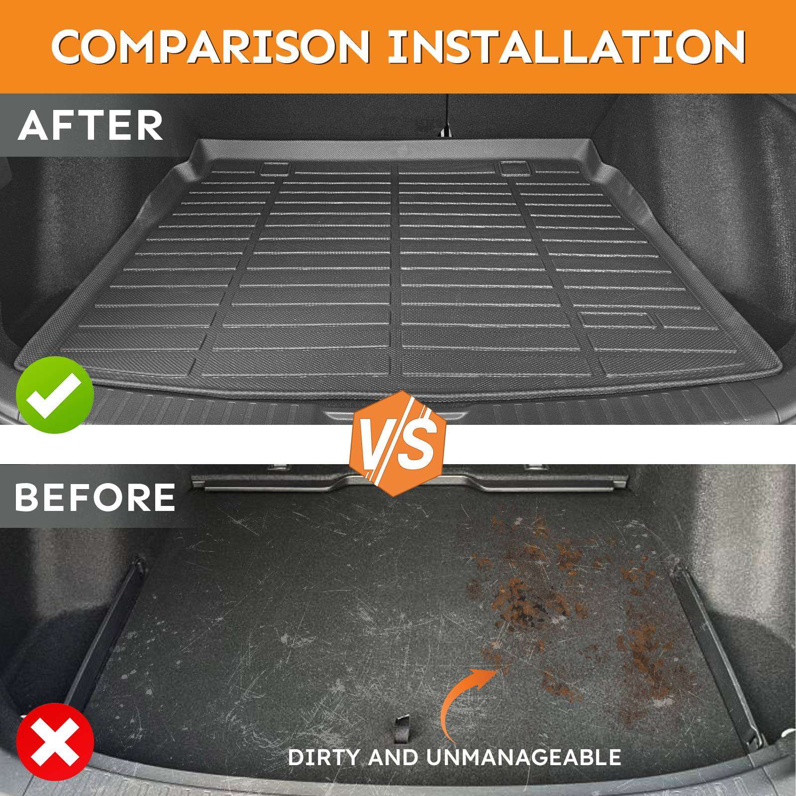 Binmotor-Cargo Liner All Weather Cargo Liner for Chevy/Chevrolet  Equinox ,Waterproof Cargo Liner（compatible year 2018-2024）