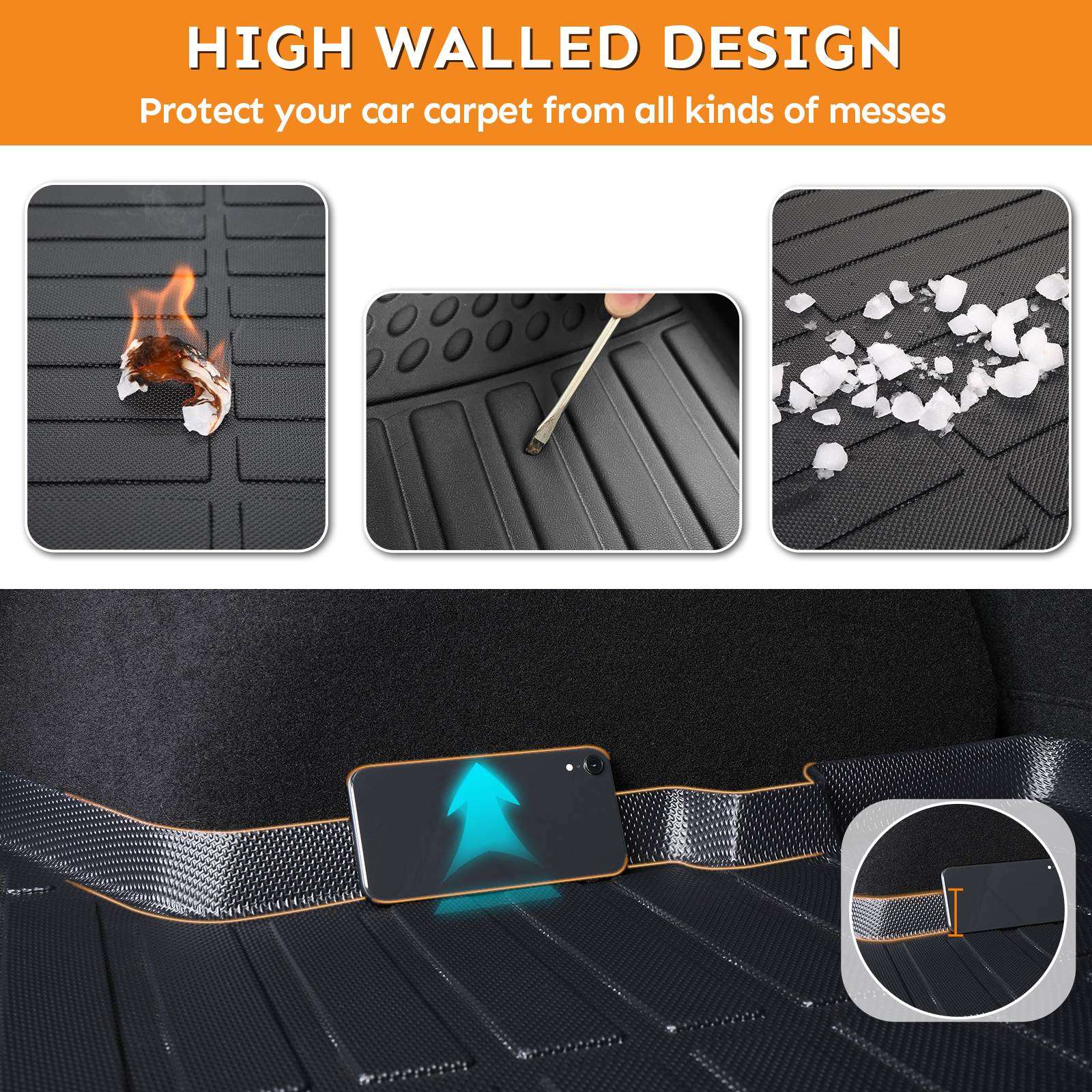 Binmotor-Cargo Liner All Weather Cargo Liner for Chevy/Chevrolet  Equinox ,Waterproof Cargo Liner（compatible year 2018-2024）