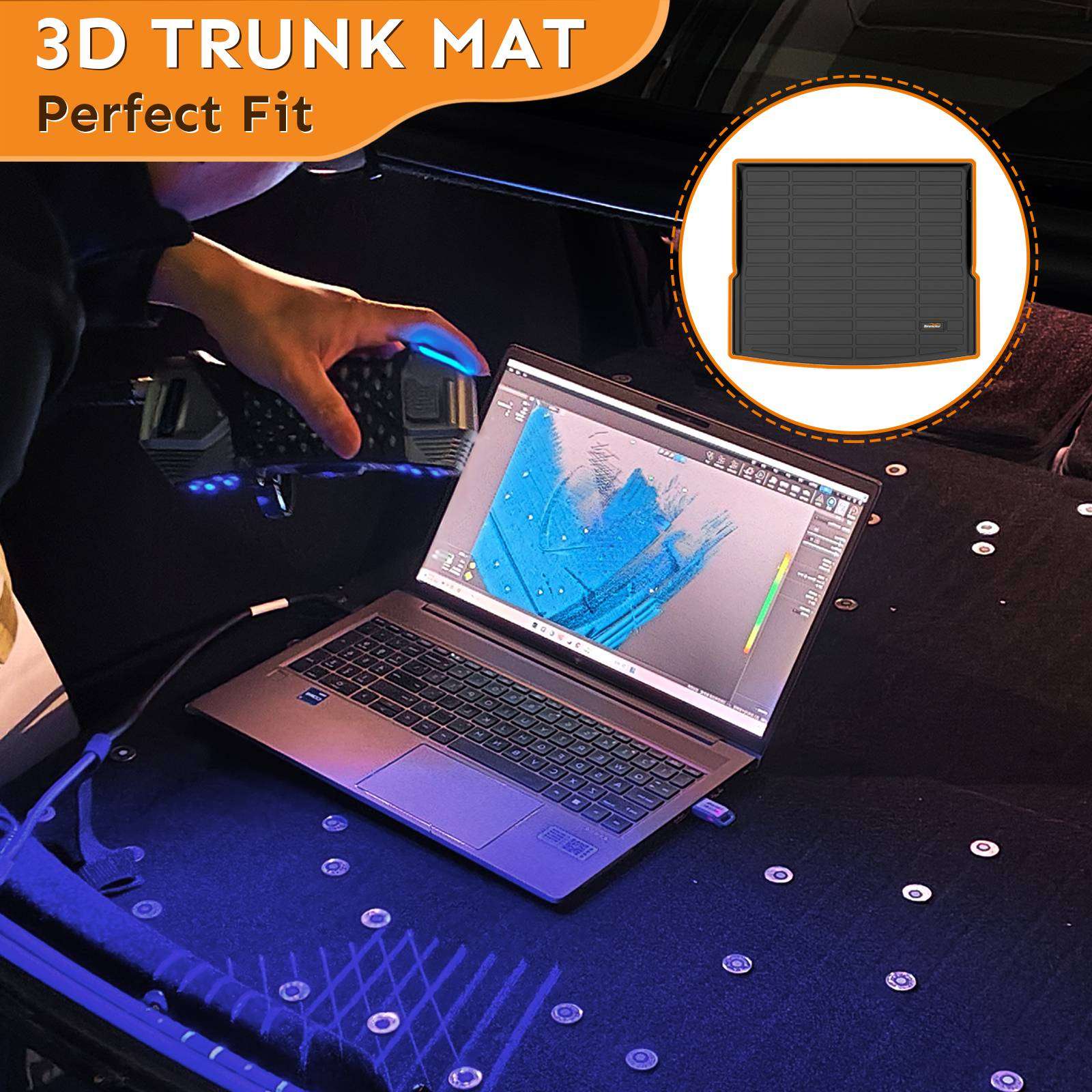 Binmotor-Cargo Liner All Weather Cargo Liner for Chevy/Chevrolet  Equinox ,Waterproof Cargo Liner（compatible year 2018-2024）