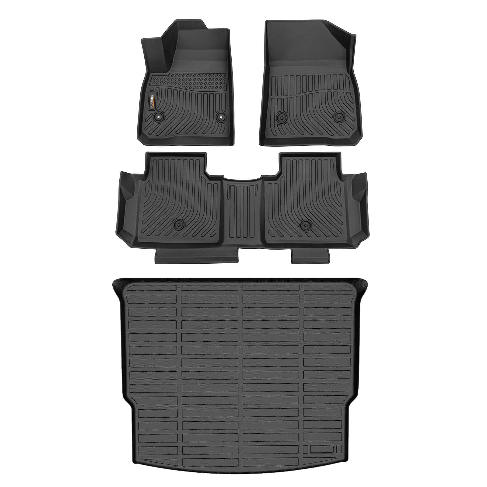 Binmotor-Floor Mats & Cargo Liner Set Fit fo Chevy Blazer All Weather Protection TPE Anti-Slip Automotive Full Set Floor Liners Custom Chevrolet Blazer Accessories - Black (compatible year 2019-2024)