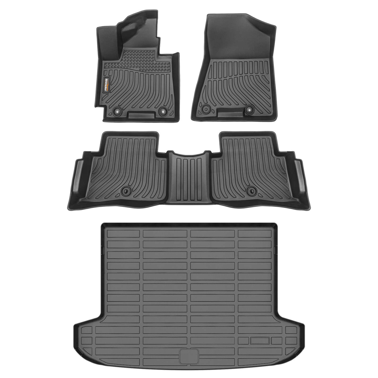 Binmotor-Floor Mats & Cargo Liner Set for Hyundai Tucson，Front & 2nd Row & Cargo Mat Set for Hyundai Tucson, All Weather Car Floor Mat for Hyundai Tucson Accessories (compatible year 2016-2018)