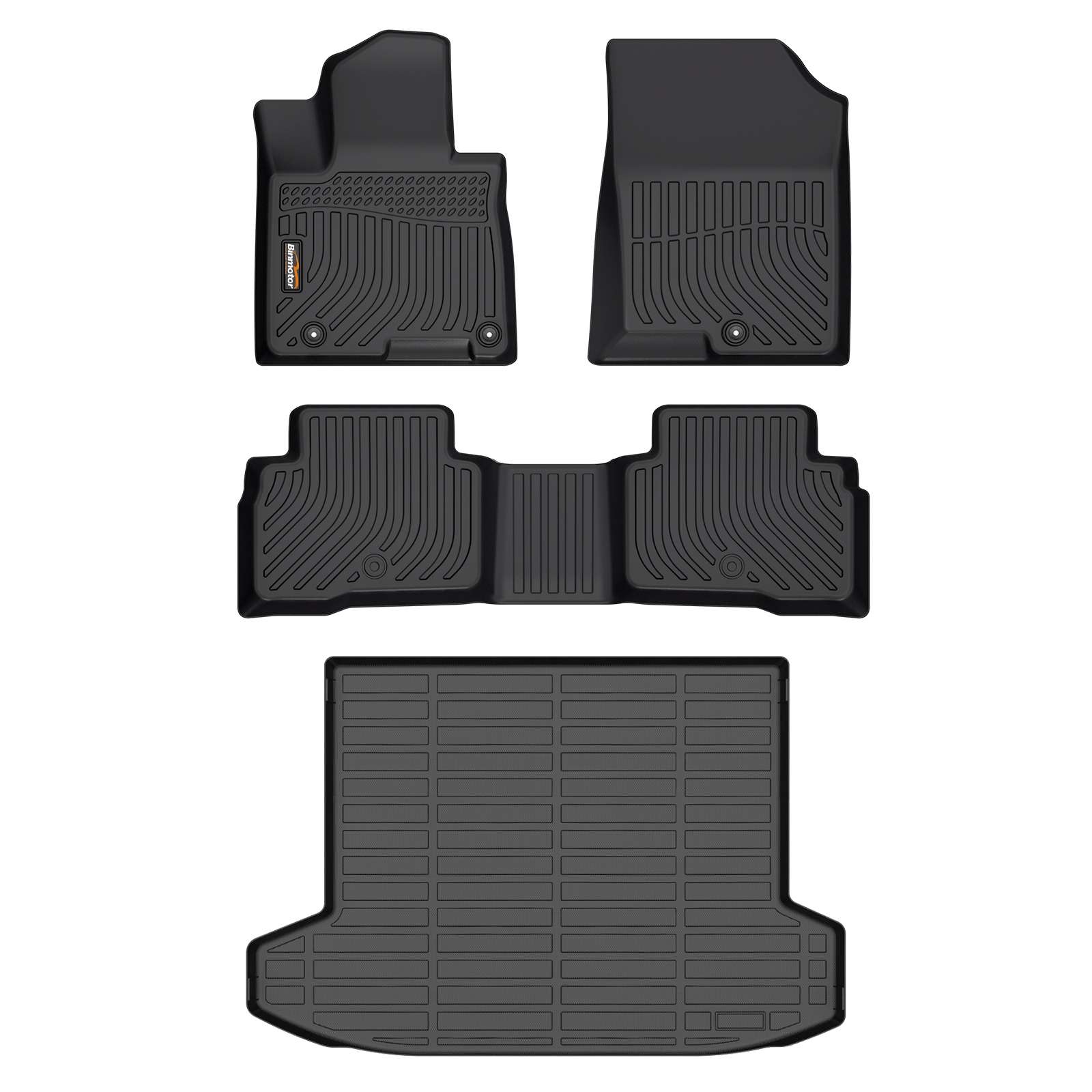 Binmotor-Custom Fit Floor Mats & Cargo Liner for Hyundai Tucson Hybrid, TPE All Weather Guard-Black Tucson Accessories (compatible year 2022-2024)