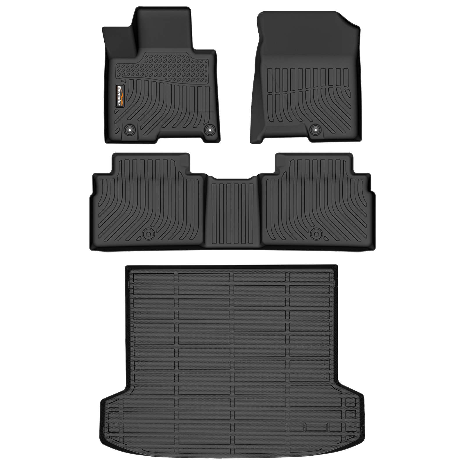 Binmotor-Floor Mats & Cargo Liner Set for Hyundai Tucson PHEV，Front & 2nd Row & Cargo Mat Set for Hyundai Tucson PHEV, All Weather Car Floor Mat for Hyundai Tucson PHEV Accessories (compatible year 2022-2024)