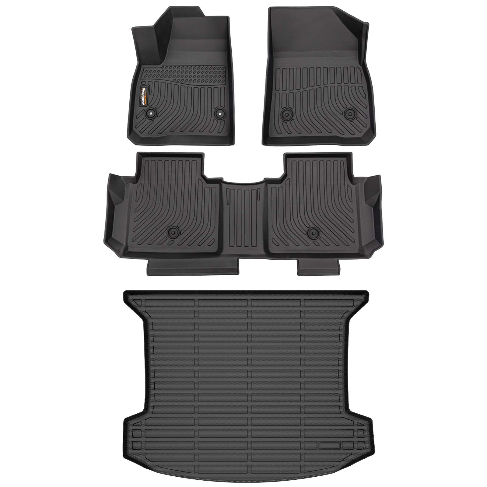 Binmotor-Custom Floor Mats & Cargo Liner for Cadillac XT5 , Front & 2nd Row & Cargo Liner Set for Cadillac XT5,TPE All Weather Guard-Black for Cadillac XT5 Car Mats Accessories (compatible year 2017-2024)