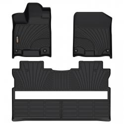 Binmotor-Floor Mats for Honda Ridgeline, Front & 2nd Row Set, All Weather Car Floor Mats Honda Ridgeline, Heavy Duty Car Floor Liners for Honda Ridgeline（compatible year 2017-2024）
