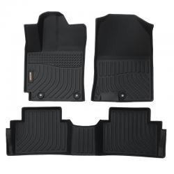 Binmotor-Floor Mats Fit for Hyundai Kona EV (Electric Models Only) All Weather Guard Car Mats Front & Rear Heavy Duty TPE Automotive Floor Liners Full Set Accessories Black（compatible year 2019-2023）