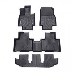 Binmotor-Floor Mats forTPE Floor Mats for Toyota Highlander, All Weather Protection, Heavy Duty Automotive Car Floor Liners, Full Set Highlander Car Mats, Black Accessories（compatible year 2020-2023）