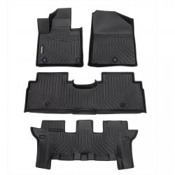 Binmotor-Floor Mats for Kia Sorento 6/7 passenger Waterproof Car Mats All Weather Guard Heavy Duty TPE Automotive Floor Liners 1st, 2nd, and 3rd Row Accessories - Black（compatible year 2016-2020）
