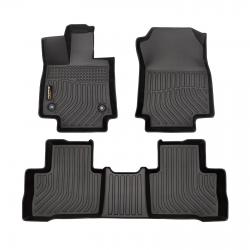 Binmotor-Floor Mats for Toyota RAV4 Hybrid Models - Custom Car Mats - Maximum Coverage, All Weather, Laser Measured - This Full Set Includes 1st and 2nd Rows Black（compatible year 2019-2024）