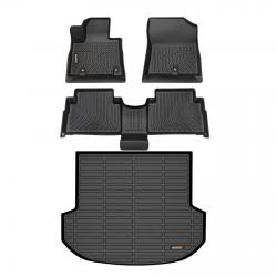 Binmotor-Floor Mats & Cargo Liner Set for  Hyundai Santa FE Hybrid丨Hyundai Santa FE Hybrid Floor Liners Trunk Mat（compatible year 2021-2023）