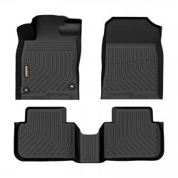 Binmotor-Floor Mats for Honda Civic All Weather Car Mats for Honda Civic Cargo Liner(2nd Row with USB Port)（compatible year 2022-2024）