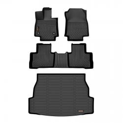 Binmotor-Floor Mats & Cargo Liner Set for Toyota RAV4 Hybrid,1st & 2nd Row Full Set, Heavy Duty Car Floor Liners-Black RAV4 Hybrid Accessories（compatible year 2019-2024）