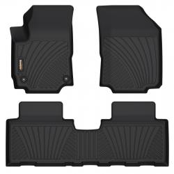 Binmotor-Floor Mats for Chevrolet Equinox All Weather Protection TPE Heavy Duty Non-Slip Automotive Floor Liners Fits Front& 2nd Row Full Set Accessories, Black （compatible year 2018-2024 ）