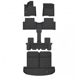 Binmotor-Floor Mats & Cargo Liner Set for Kia Sorento Hybrid (PHEV & HEV) , 1st & 2nd & 3rd Row Full Set, Heavy Duty Car Floor Liners （compatible year 2021-2024）