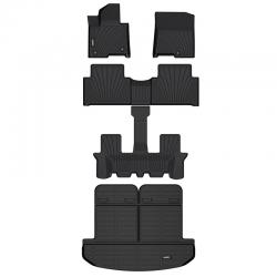 Binmotor-Floor Mats & Cargo Liner Set for Kia Sorento Not for Hybrid, 1st & 2nd & 3rd Row Full Set, Heavy Duty Car Floor Liners （compatible year 2021-2024）