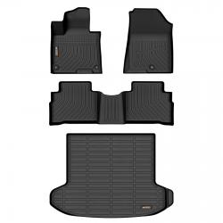 Binmotor-All Weather Floor Mats & Cargo Liner for kia sportage,Full Set, Heavy Duty Car Floor Liners-Black Sportage Accessories（compatible year 2017-2022）