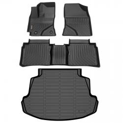 Binmotor-Floor Mats & Cargo Liner Set for Toyota Corolla 2014-2019，Front & 2nd Row & Cargo Mat Set for Toyota Corolla, TPE All Weather Car Floor Mat for Toyota Corolla