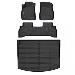 Binmotor-Floor Mats & Cargo Liner All Weather Floor Mats for Chevrolet/Chevy Trailblazer FWD & Cargo Liner for Trailblazer FWD (Only Suitable for Upper Trunk) Set Accessories -Black（compatible year 2024）