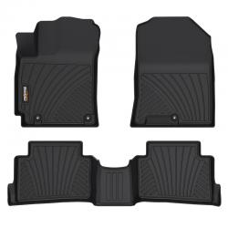 Binmotor-Floor Mats Custom for Hyundai Kona (No Electric Model) | Kona N 2022-2023 All Weather Guard Car Mats Front & Rear Heavy Duty TPE Automotive Floor Liners Full Set Accessories Black（compatible year 2018-2023）