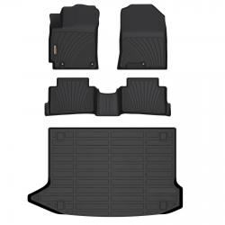 Binmotor-Floor Mats & Cargo Liner Set for Hyundai Kona& Kona N 2022 2023 (No Electric Model) SE | SEL | N LINE | N | Limited Automotive Floor Liners Full Set kona Accessories Black（compatible year 2018-2023）
