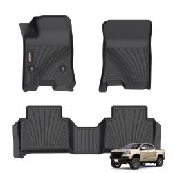 Binmotor-Floor Mats for Chevy/Chevrolet Colorado Crew Cab丨1st & 2nd Row丨All Weather Protection丨Heavy Duty Car Floor Mats for Chevy/Chevrolet Colorado（compatible year 2023-2024）
