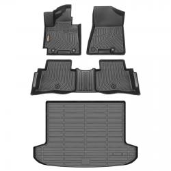 Binmotor-Floor Mats & Cargo Liner Set for Hyundai Tucson，Front & 2nd Row & Cargo Mat Set for Hyundai Tucson, All Weather Car Floor Mat for Hyundai Tucson Accessories (compatible year 2016-2018)